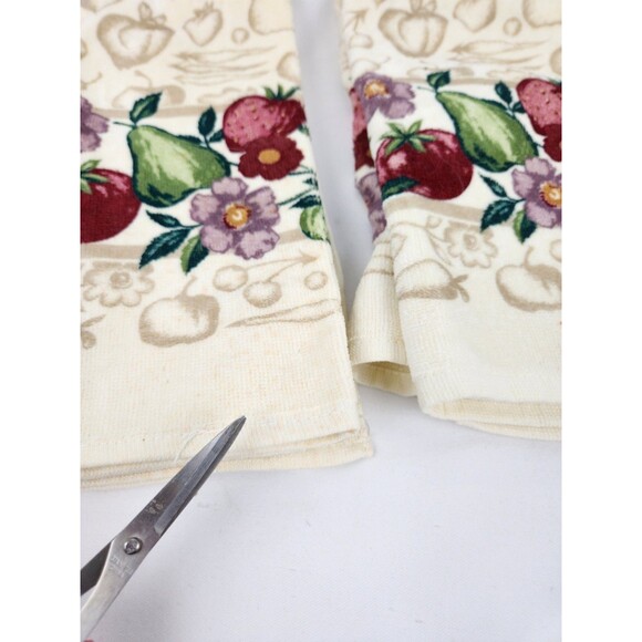 NWT Vintage Cecil Saydah Kitchen Towels Purple Flower Fruit Theme Pear Tomato - Picture 4 of 9